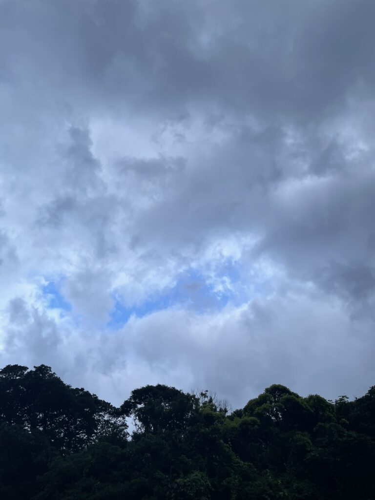 屋久島の雨が降る空